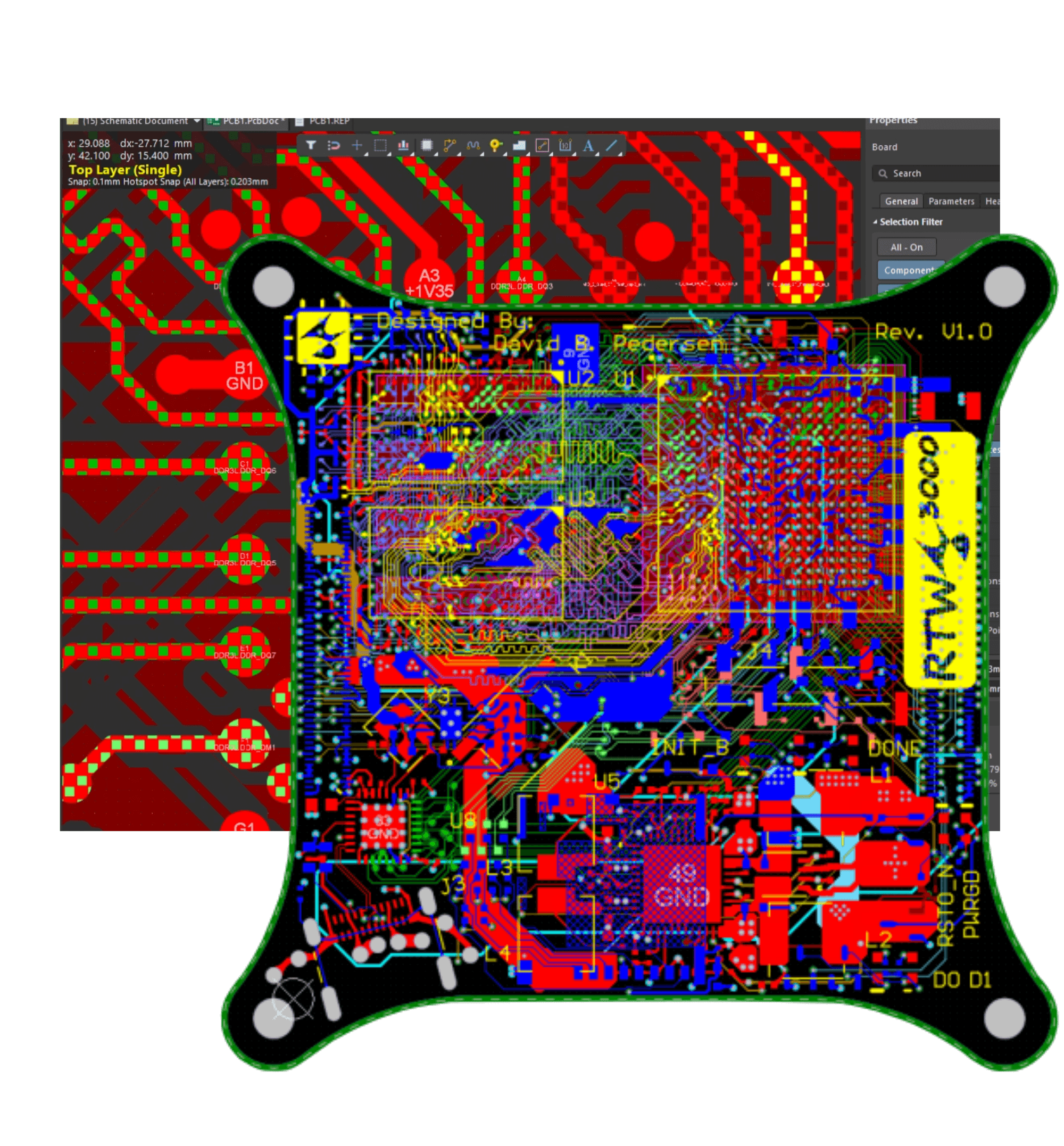 Engineers inspecting PCB panels
